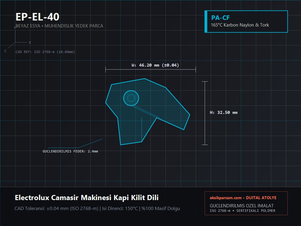 Electrolux / AEG Çamaşır Makinesi Kapı Kilidi Emniyet Dili (Door Latch Hook)