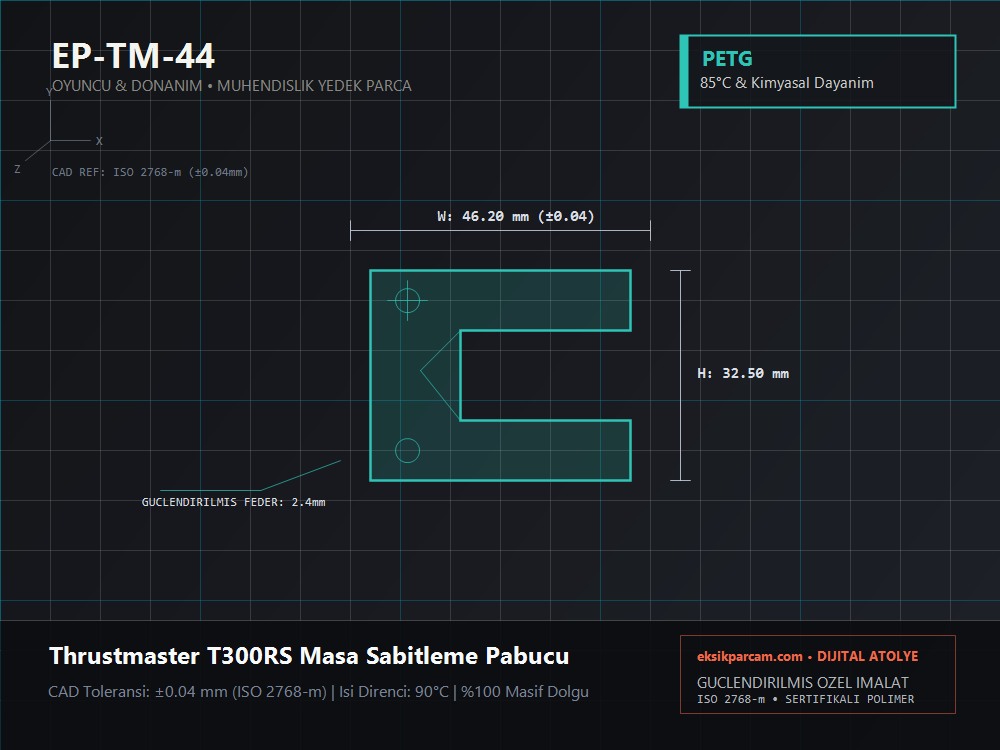 Thrustmaster T300RS / TX / T150 Masa Sabitleme Pabucu & Cıvata Kovanı
